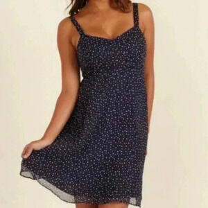 Vineyard Vines Womens Dress Size 0 100% Silk Cocktail Navy Blue Red Polka Dot